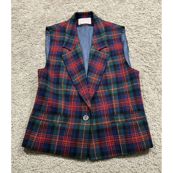 Pendleton Jackets & Blazers - Vintage Pendleton Women's Plaid Petite Vest Grandmacore Schoolgirl Academia 6